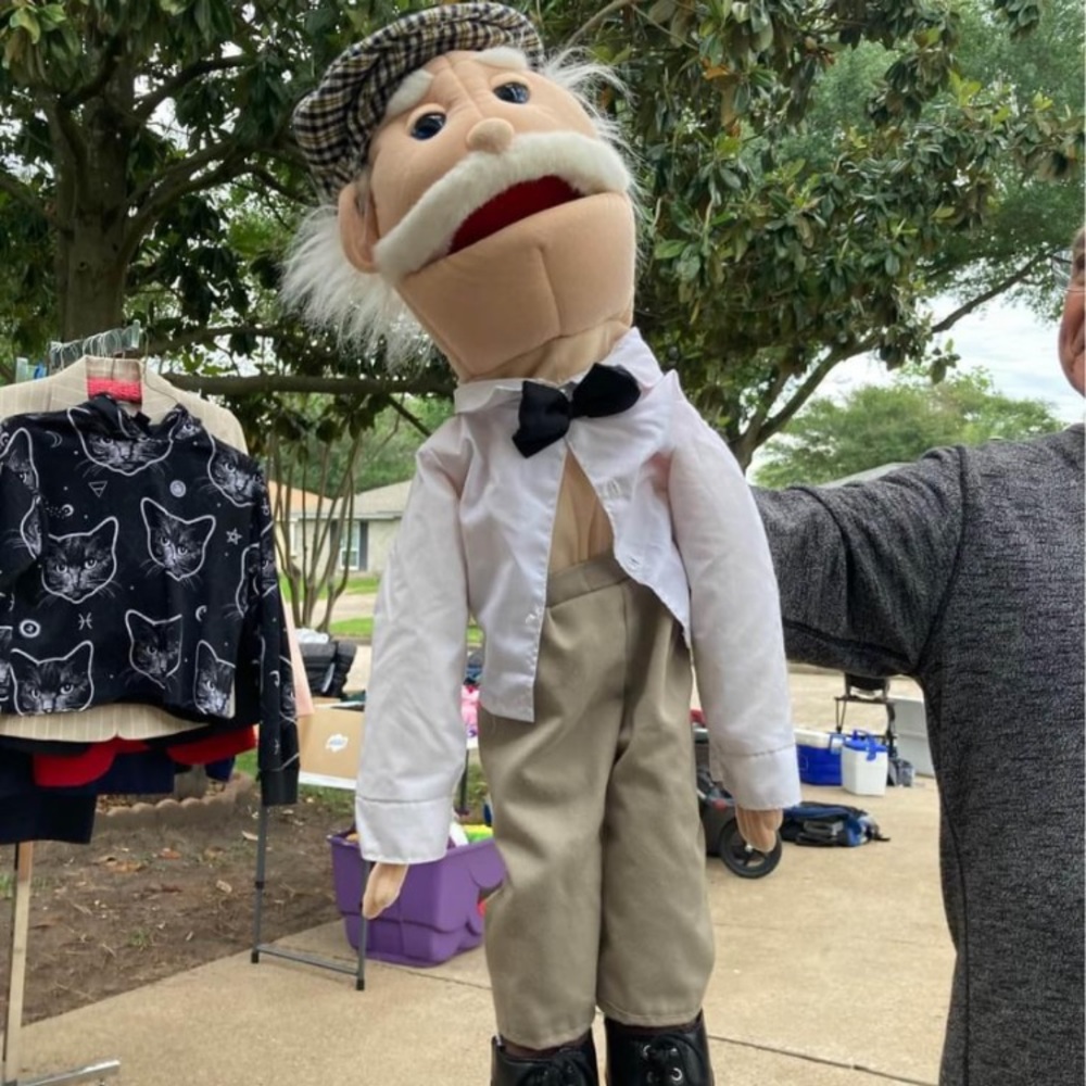 Old man golfer puppet